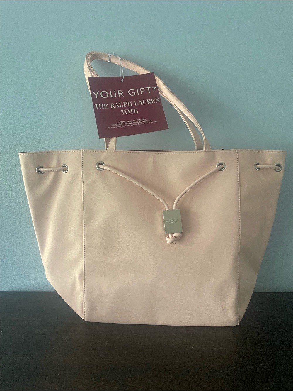 Ralph Lauren pale pink Drawstring Tote Bag
